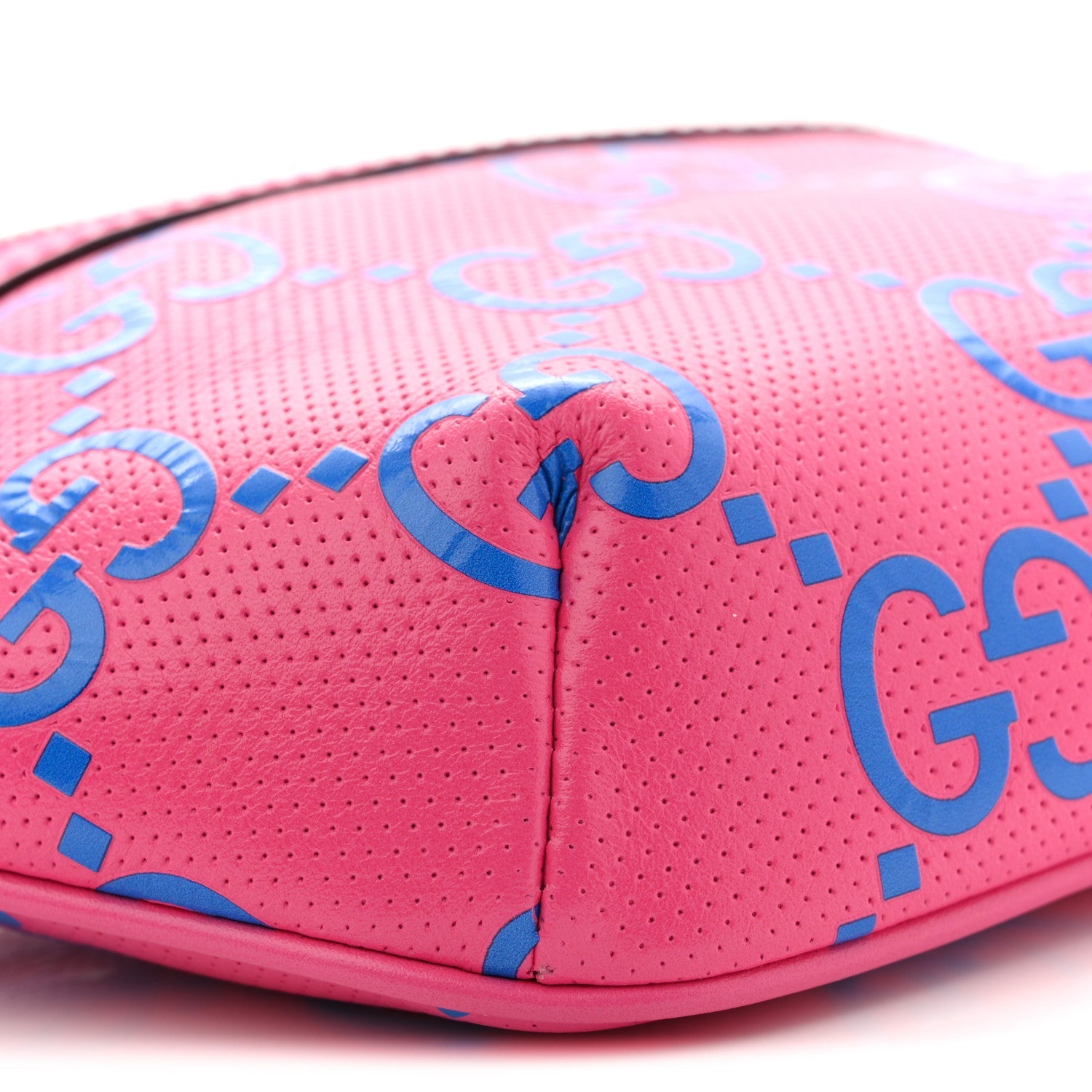 Gucci Calfskin GG Tennis Bi-Color Embossed Belt Bag Modern Fucsia Modern Blue