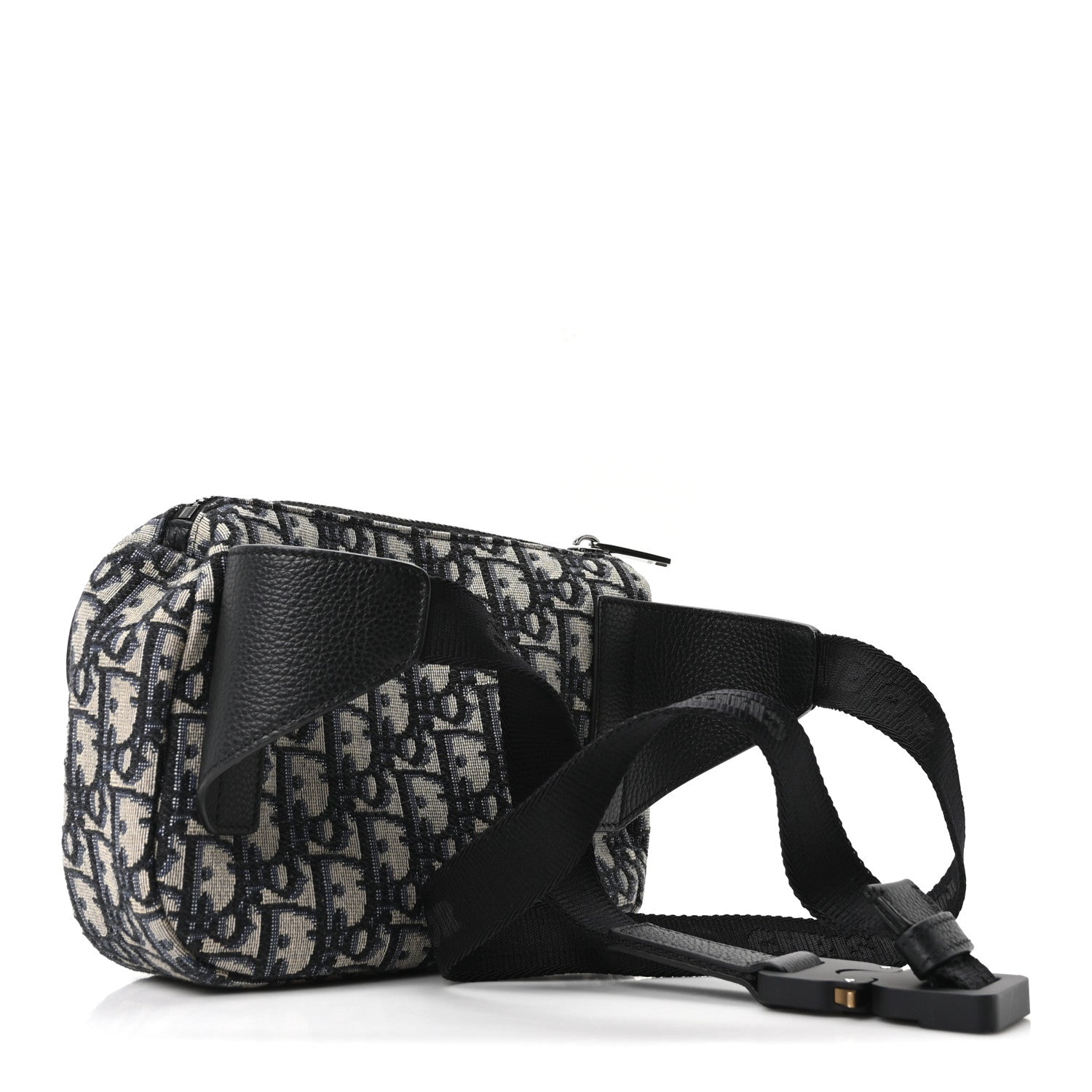 Christian Dior Oblique World Tour Saddle Belt Bag Beige Black