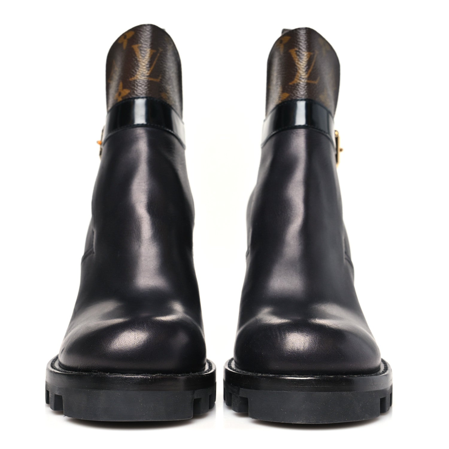 Louis Vuitton Calfskin Monogram Star Trail Ankle Boots 37 Black