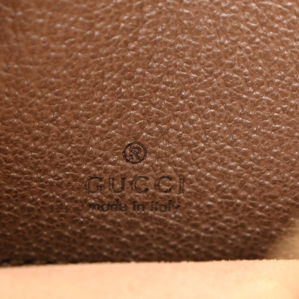 Gucci GG Supreme Monogram Textured Calfskin Web Mini Ophidia Half Moon Hobo Beige Ebony New Acero