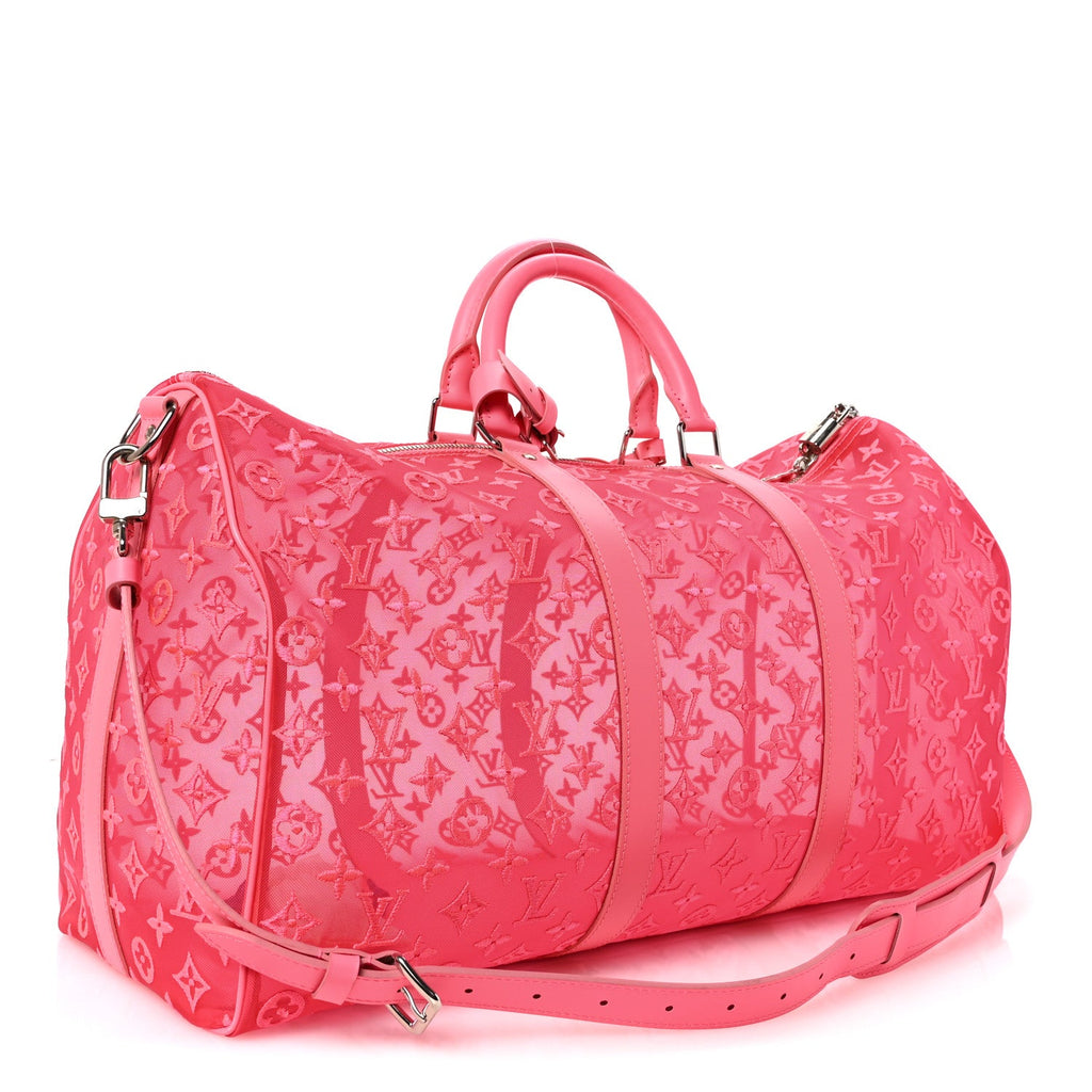 Louis Vuitton Monogram Fluo See Through Keepall Bandouliere 50 Rose