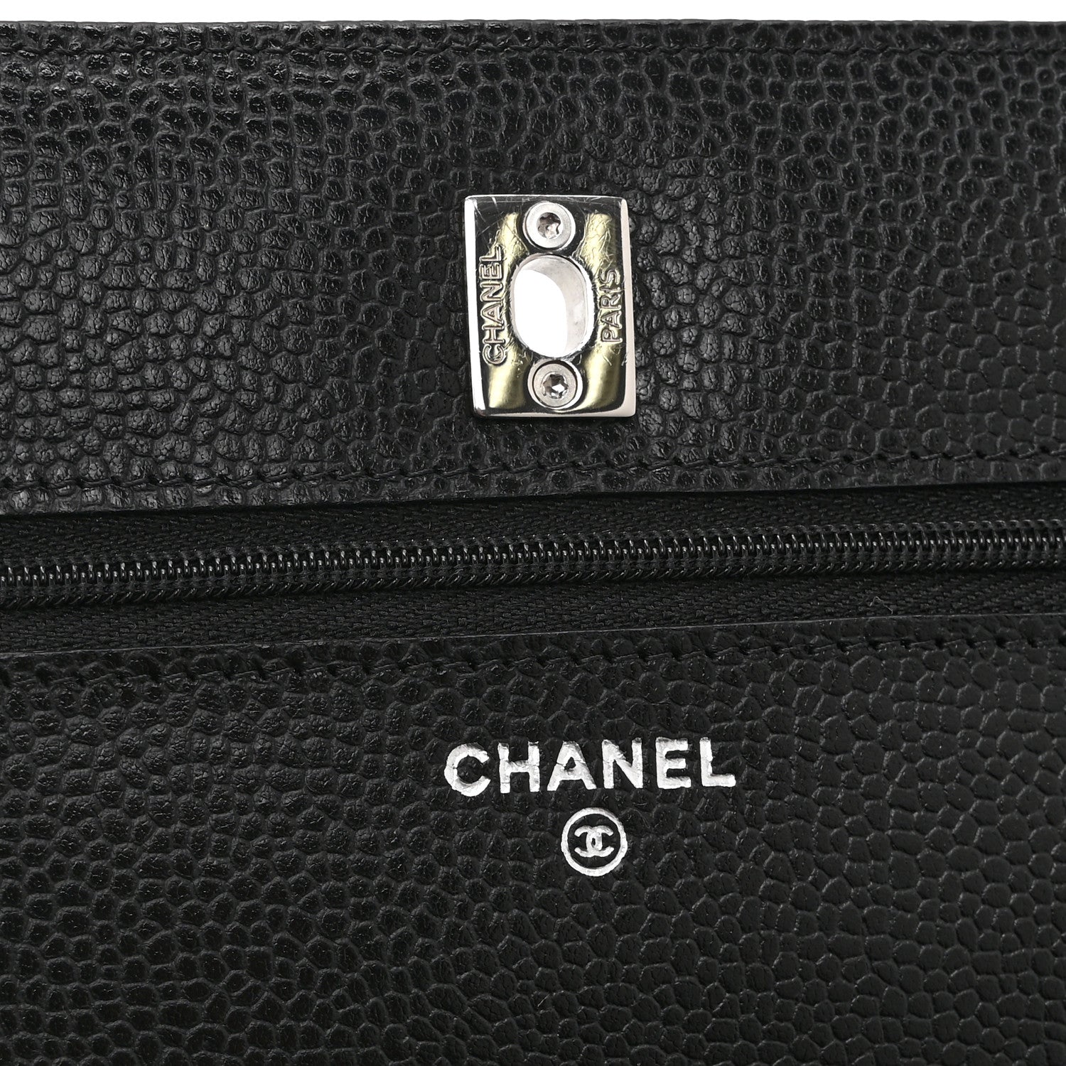 Chanel Caviar Quilted CC Turnlock Wallet On Chain WOC Black