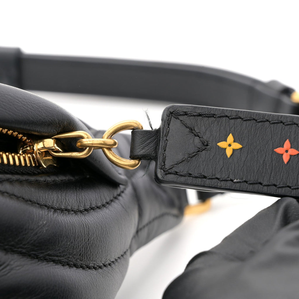 Louis Vuitton Calfskin Quilted New Wave Bumbag Black