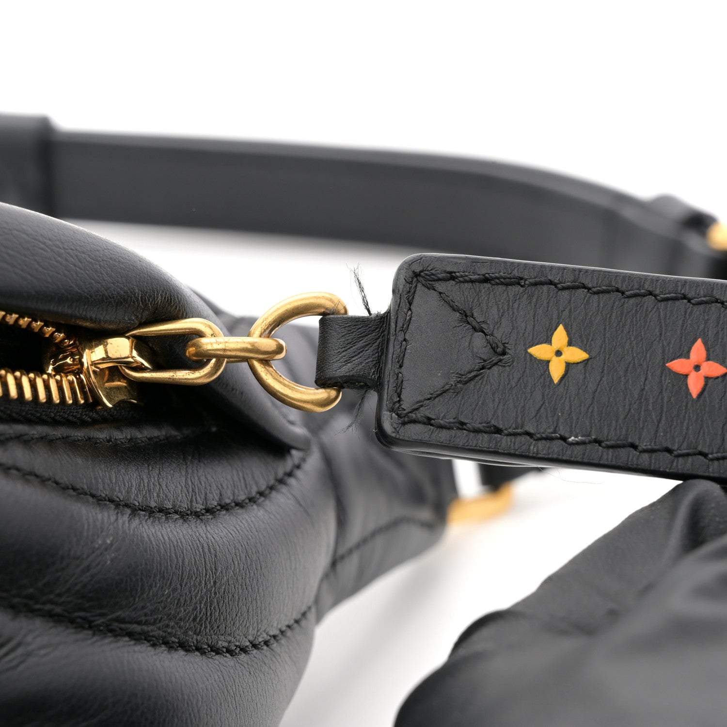 Louis Vuitton Calfskin Quilted New Wave Bumbag Black