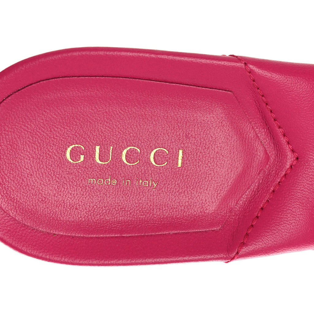 Gucci Nappa Matelasse GG Marmont 75mm Slide Sandals 41 Box Pink
