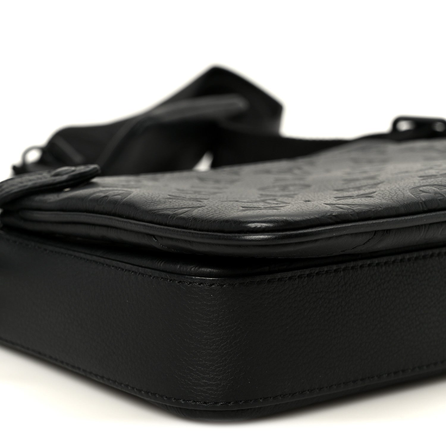Louis Vuitton Calfskin Monogram Shadow Trio Messenger Black