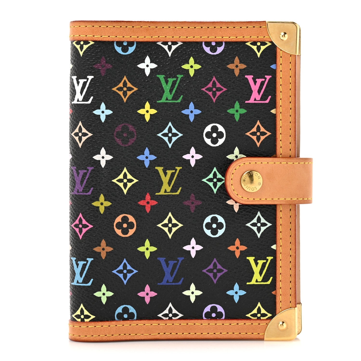 Louis Vuitton Monogram Multicolor Small Ring Agenda Cover Black
