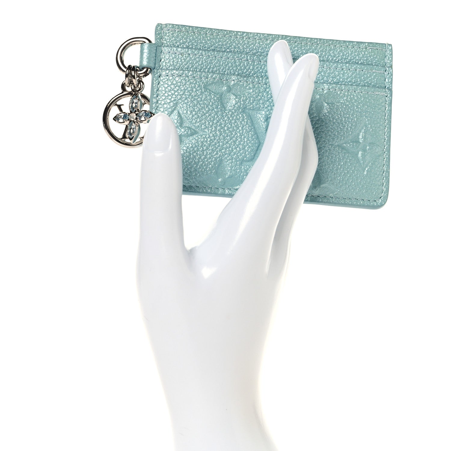 Louis Vuitton Empreinte Monogram LV Charms Card Holder Azur Frost