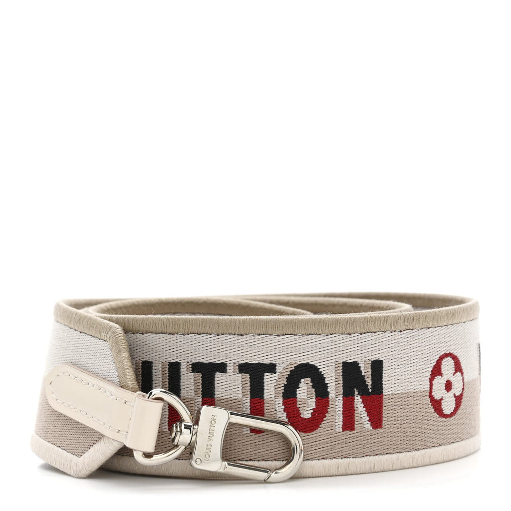 Louis Vuitton Jacquard Speedy Bandouliere 20 Shoulder Strap Beige White
