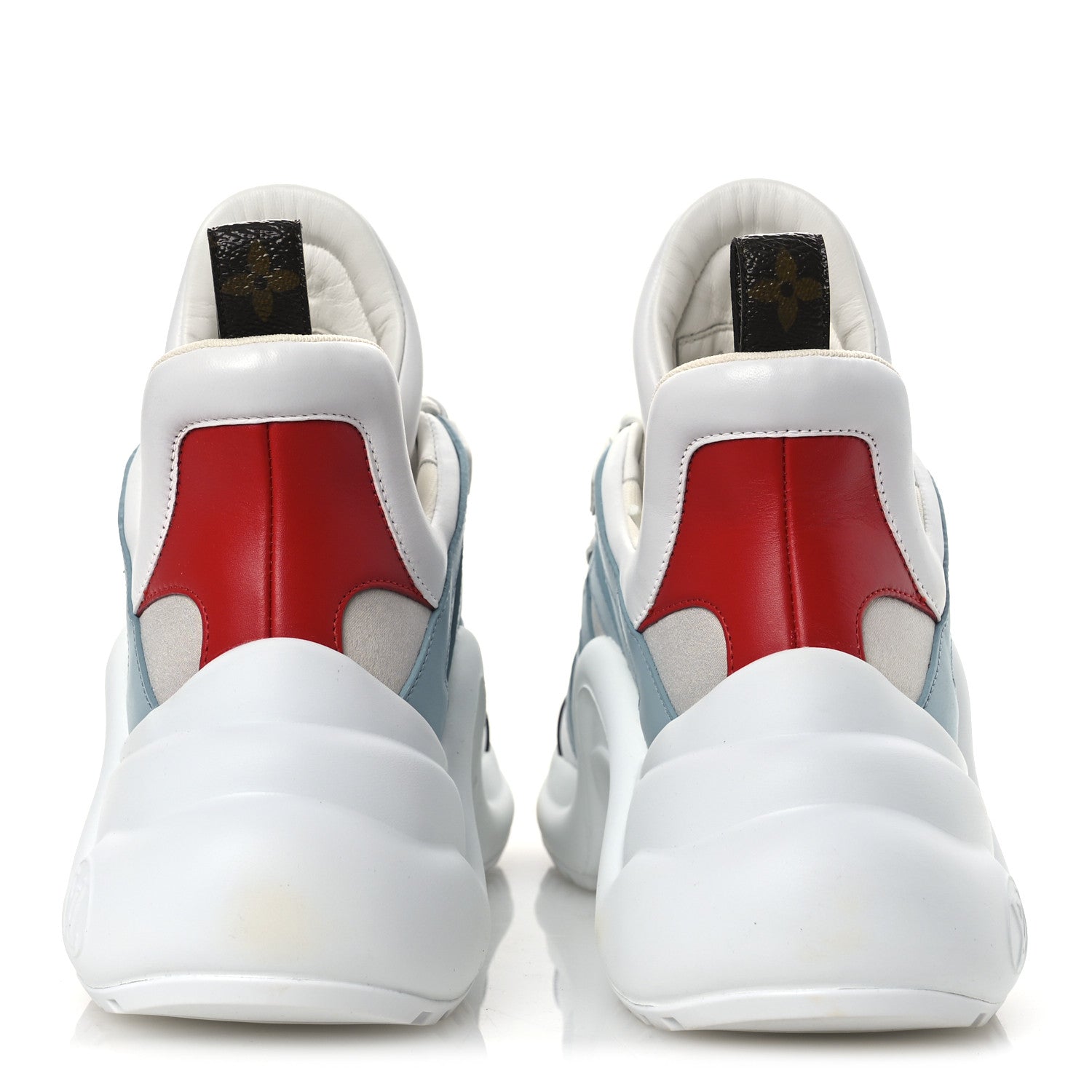 Louis Vuitton Calfskin Technical Nylon LV Archlight Sneakers 38 White Blue Gris