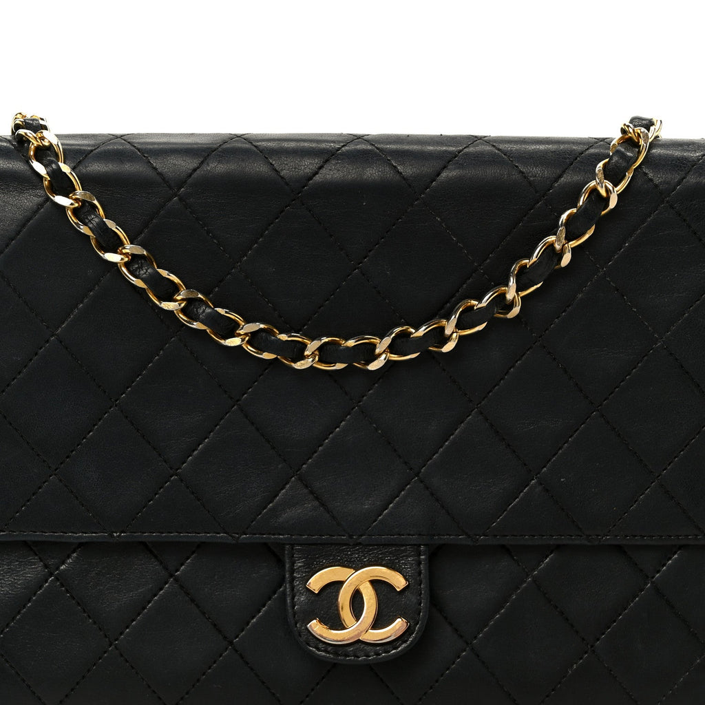 Chanel Lambskin Quilted Medium Single Flap Black