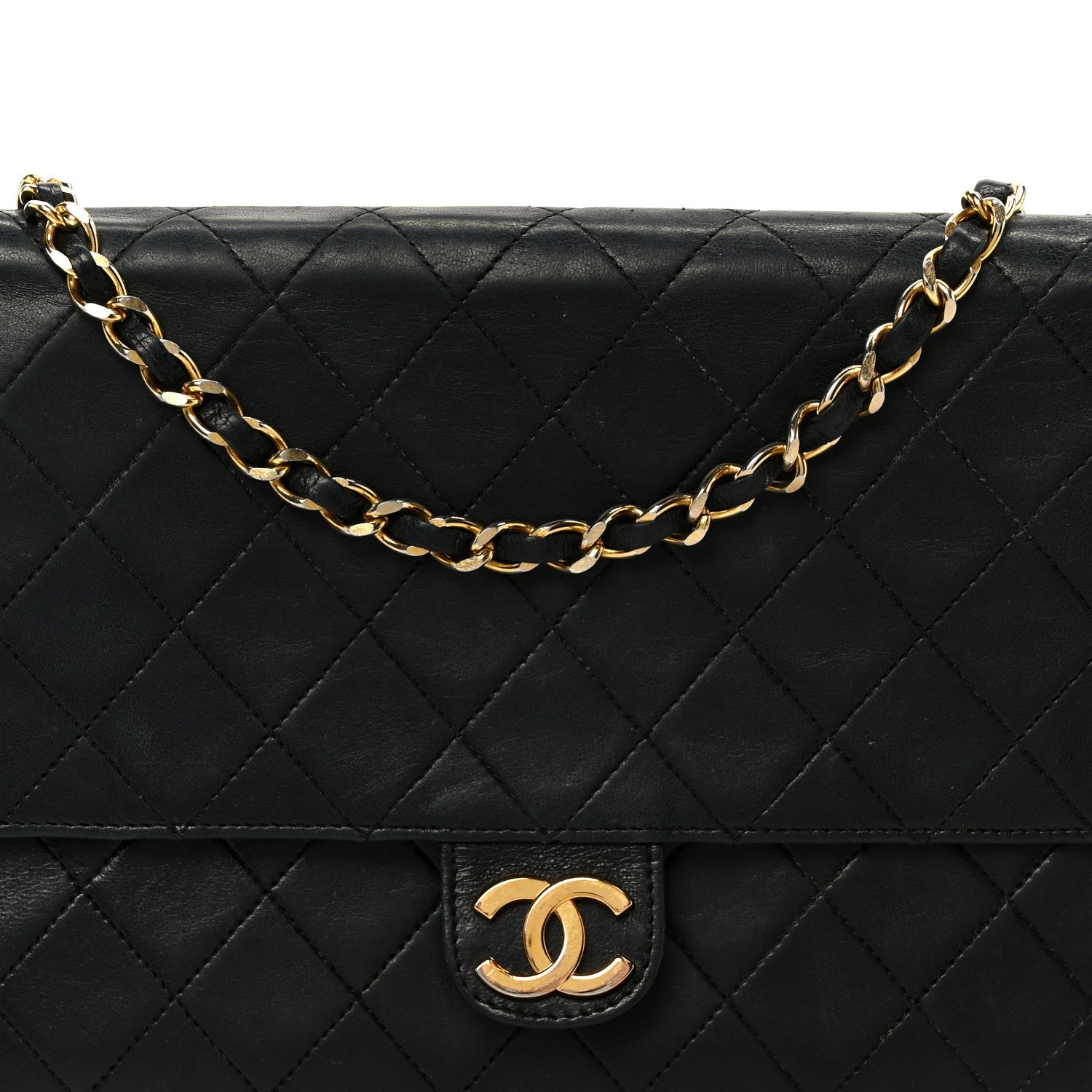Chanel Lambskin Quilted Medium Single Flap Black