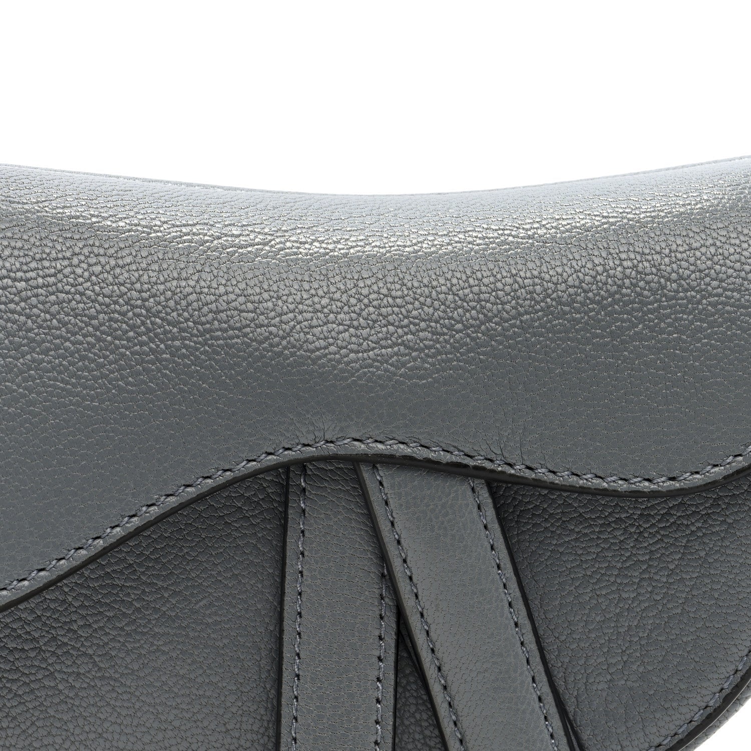 Christian Dior Grained Calfskin Mini Saddle Bag Sky Blue