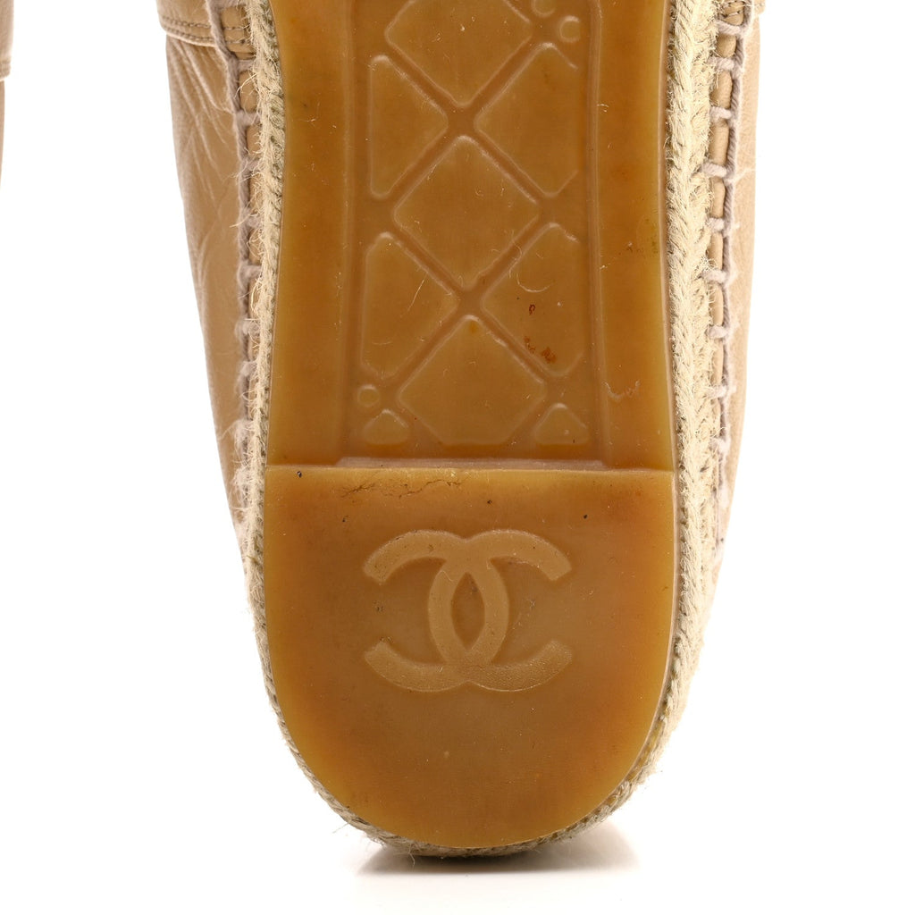 Lambskin CC Espadrilles 39 Beige Black
