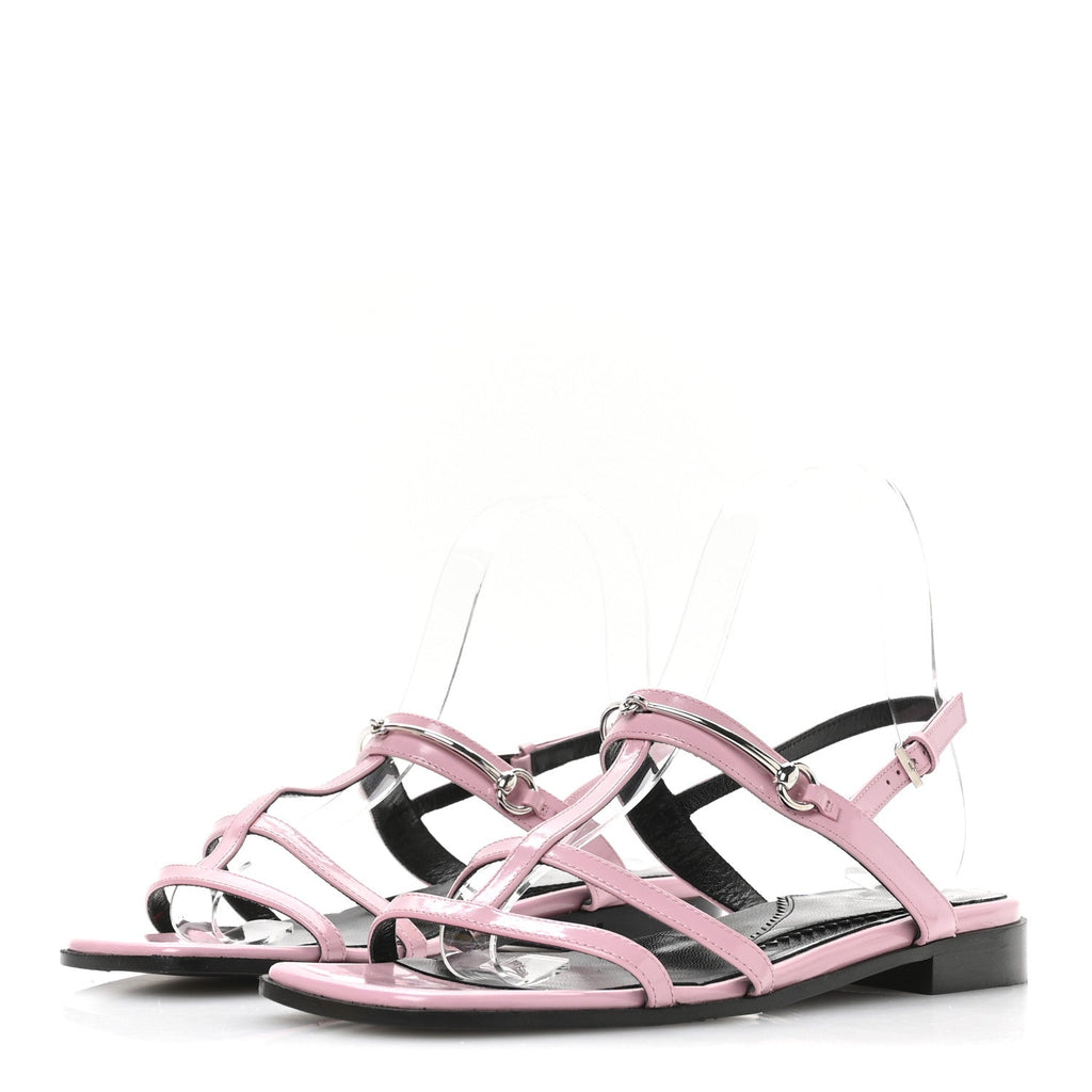 Gucci Calfskin Horsebit Divine Slingback Sandals 36 Pink