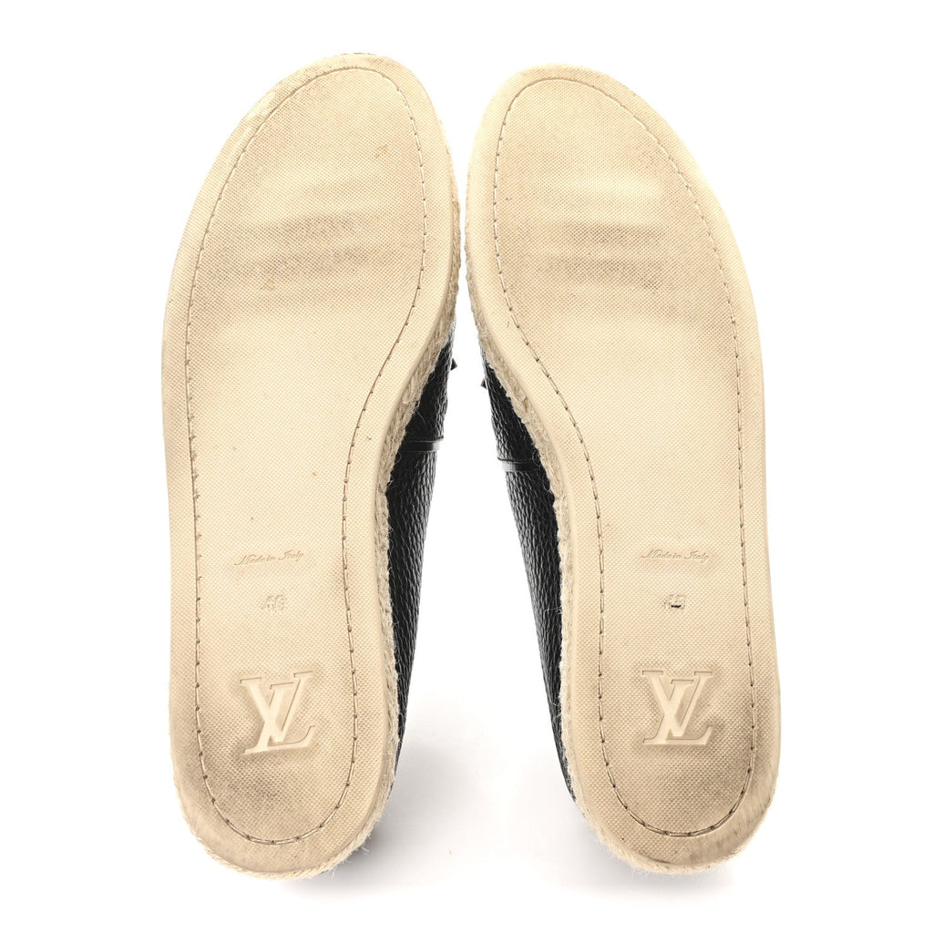 Louis Vuitton Calfskin Tropical Bloom Espadrille Flat 40 Black