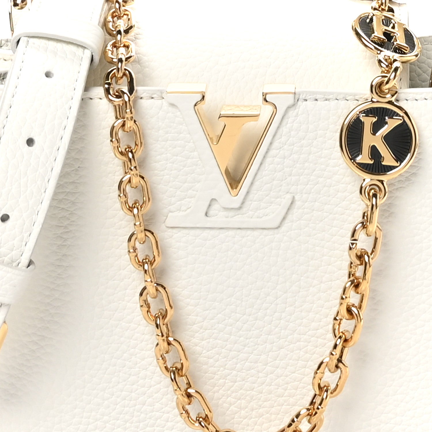 Louis Vuitton Taurillon Small Chain My Capucines Snow