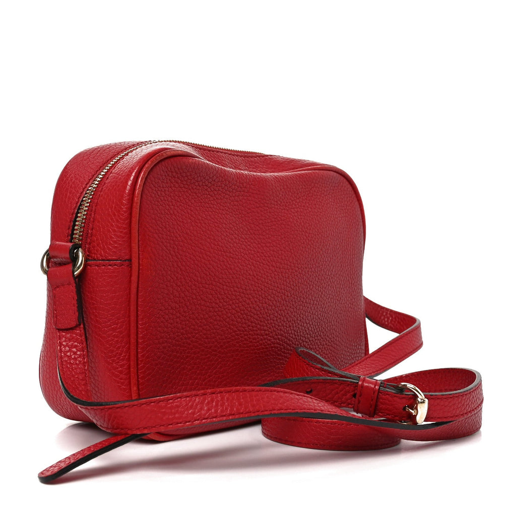 Gucci Pebbled Calfskin Small Soho Disco Bag Vibrant Red