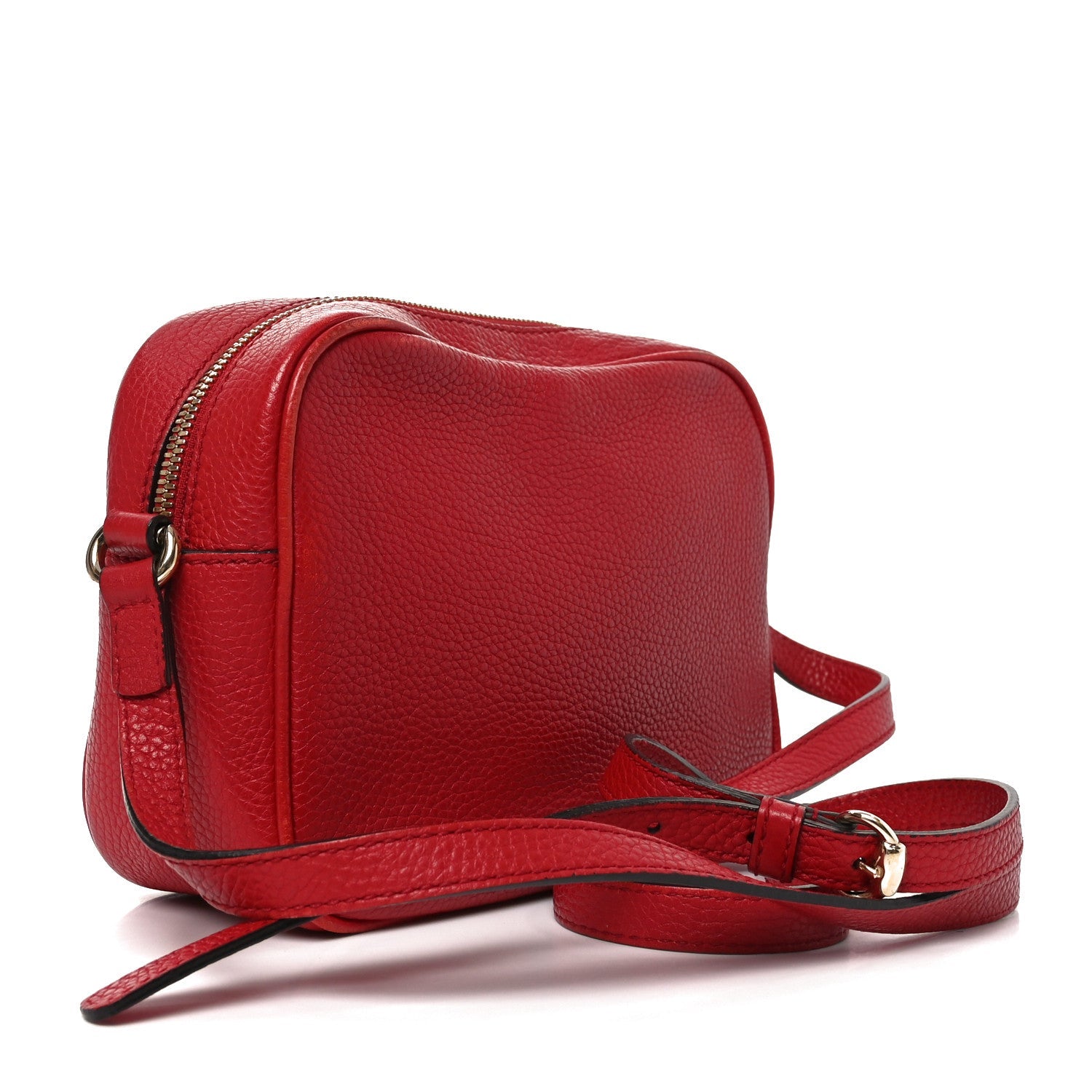 Gucci Pebbled Calfskin Small Soho Disco Bag Vibrant Red