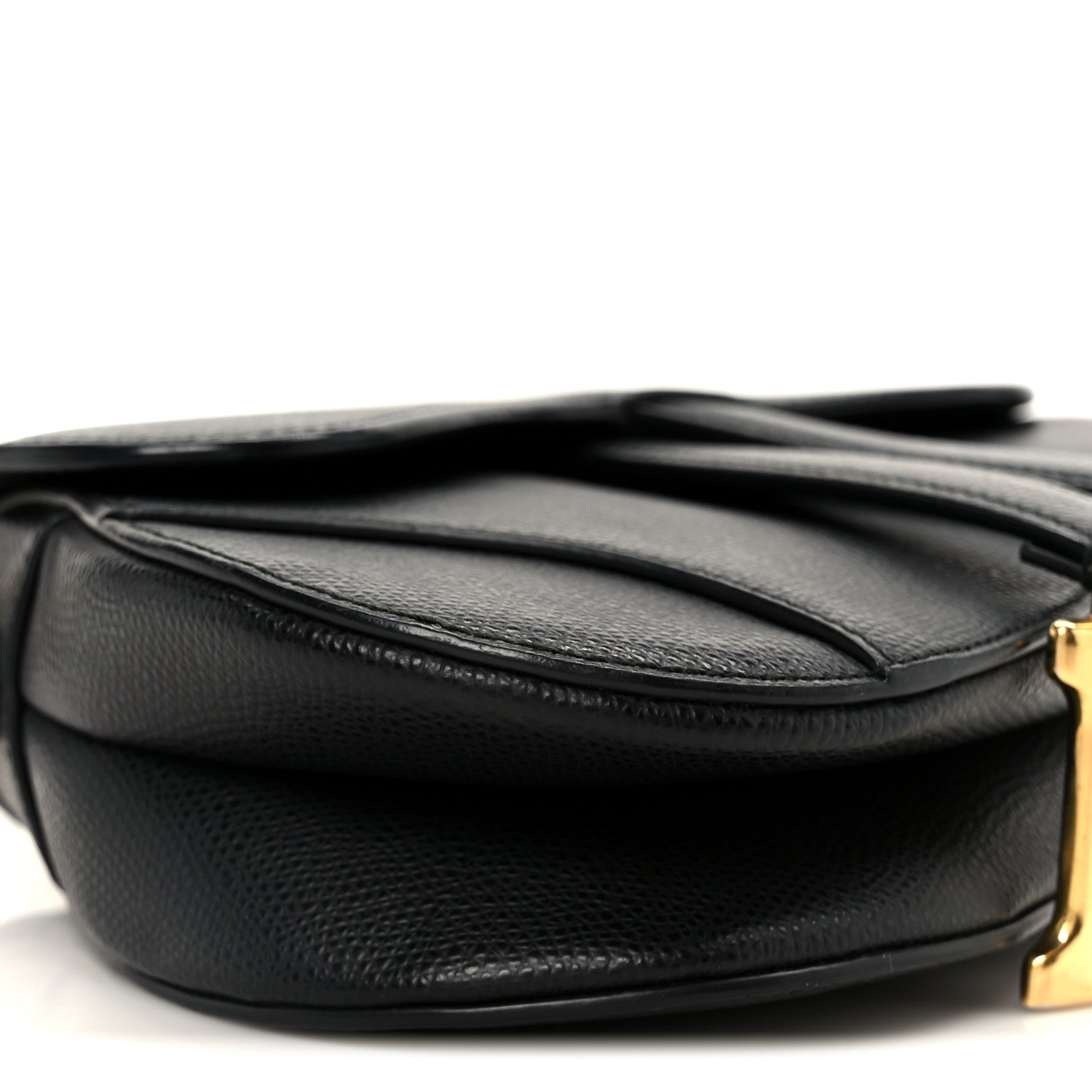 Christian Dior Grained Calfskin Mini Saddle Bag Black