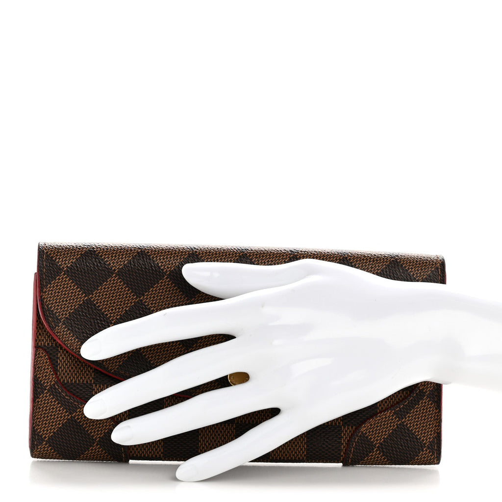Louis Vuitton Damier Ebene Caissa Wallet Cherry