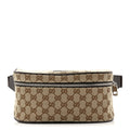 Gucci Monogram Dollar Calfskin Waist Pouch Beige Ebony Testa di Moro Marrone Scuro