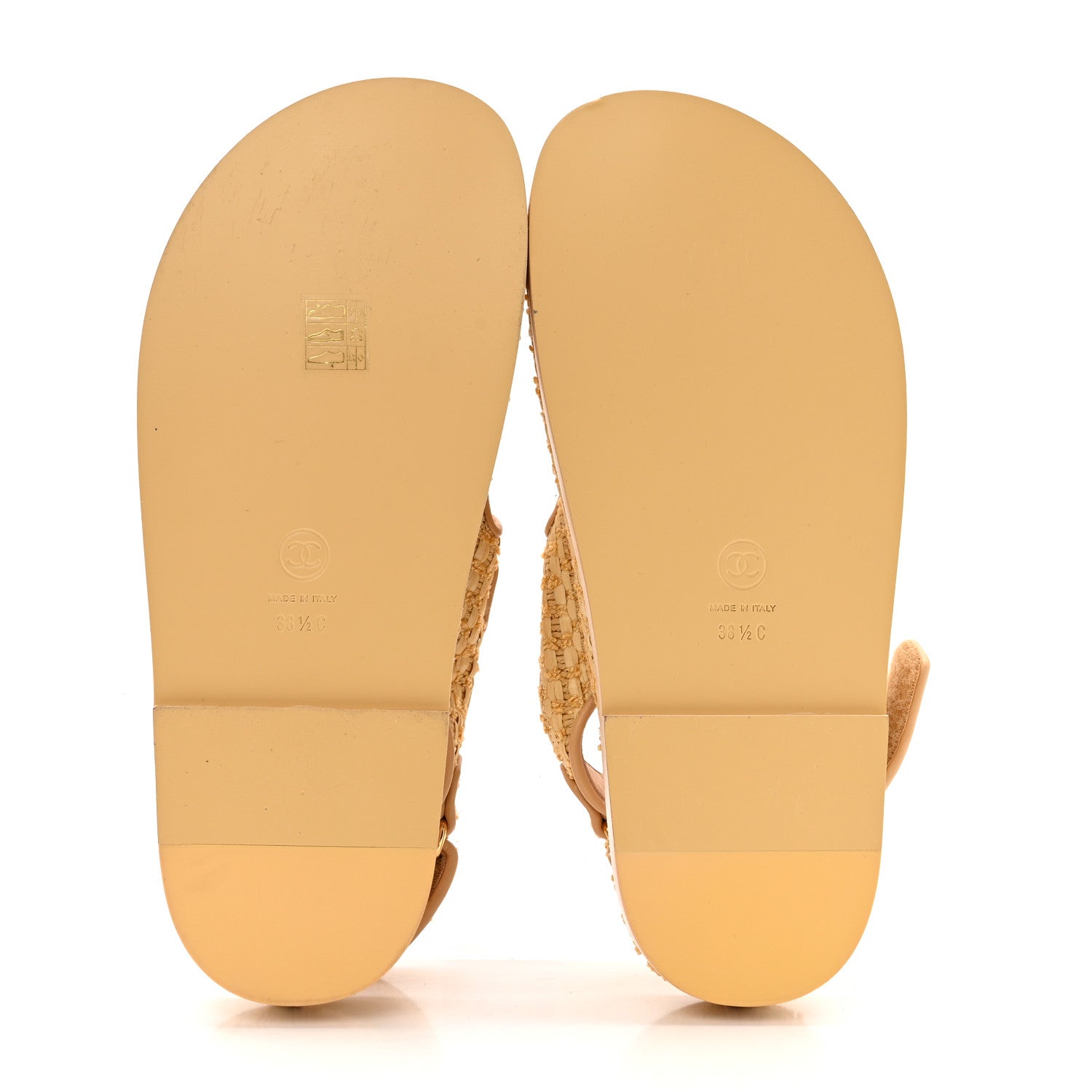 Braided Fabric Velcro Dad Sandals 38.5 Beige