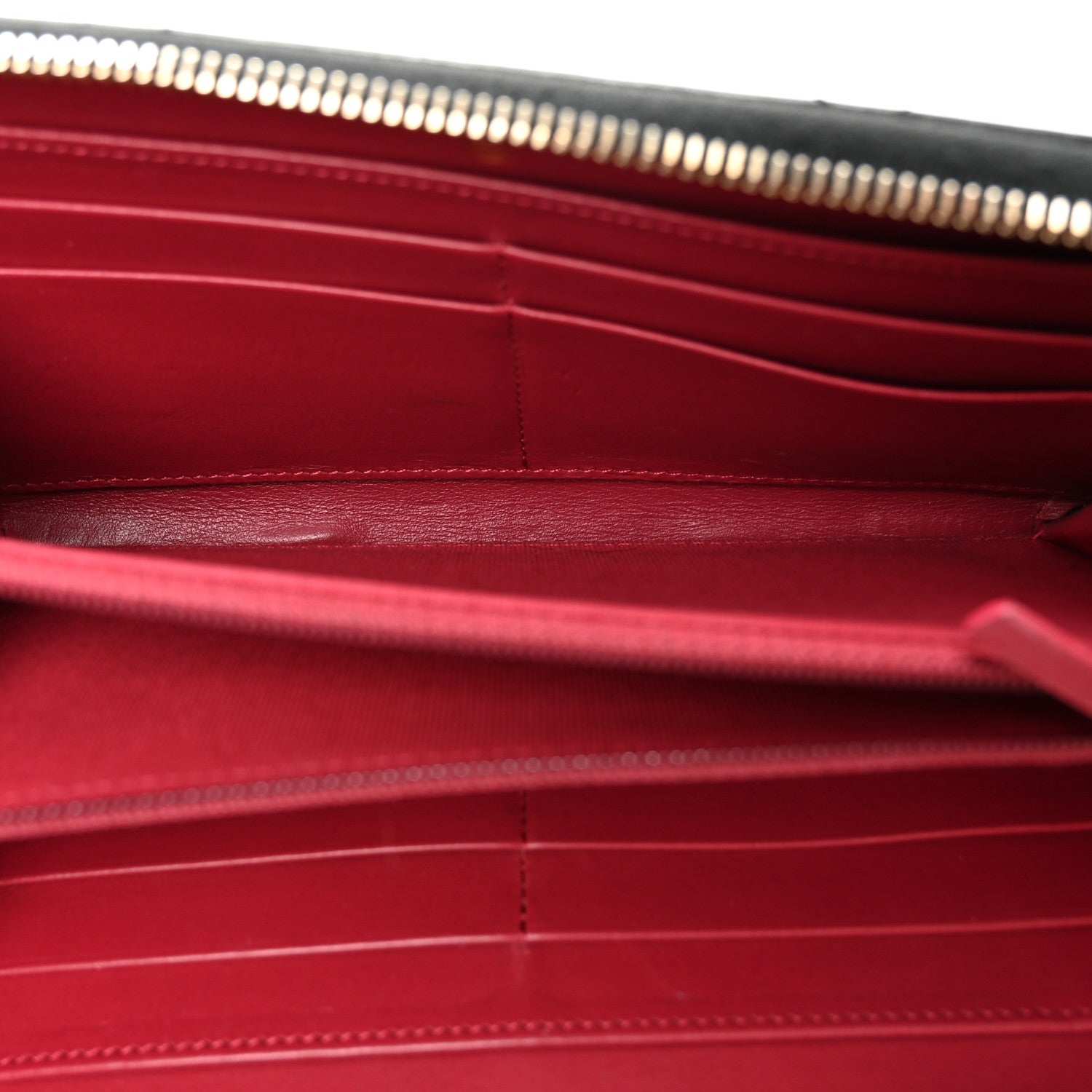 Lambskin Quilted 19 Long Zipped Around Wallet Black