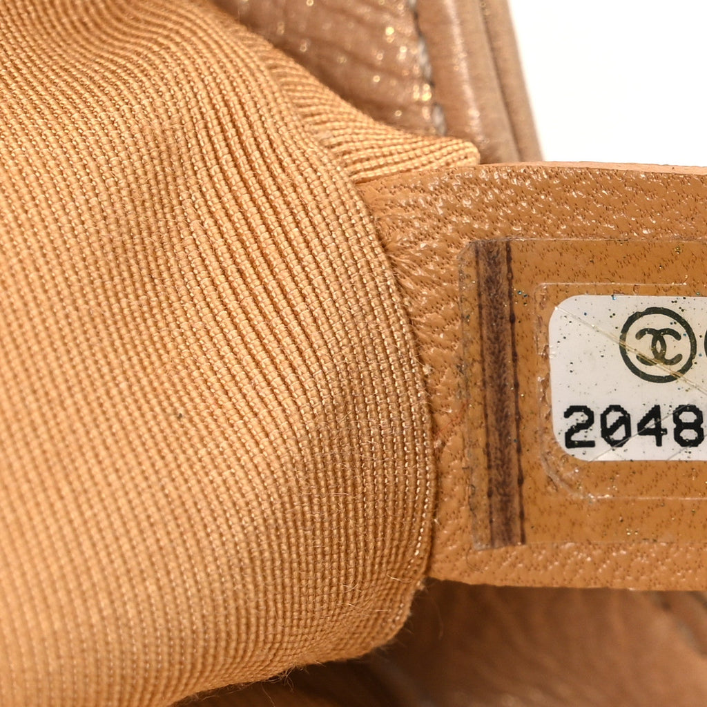 Chanel Pearl Calfskin Quilted Small Boy Flap Gold