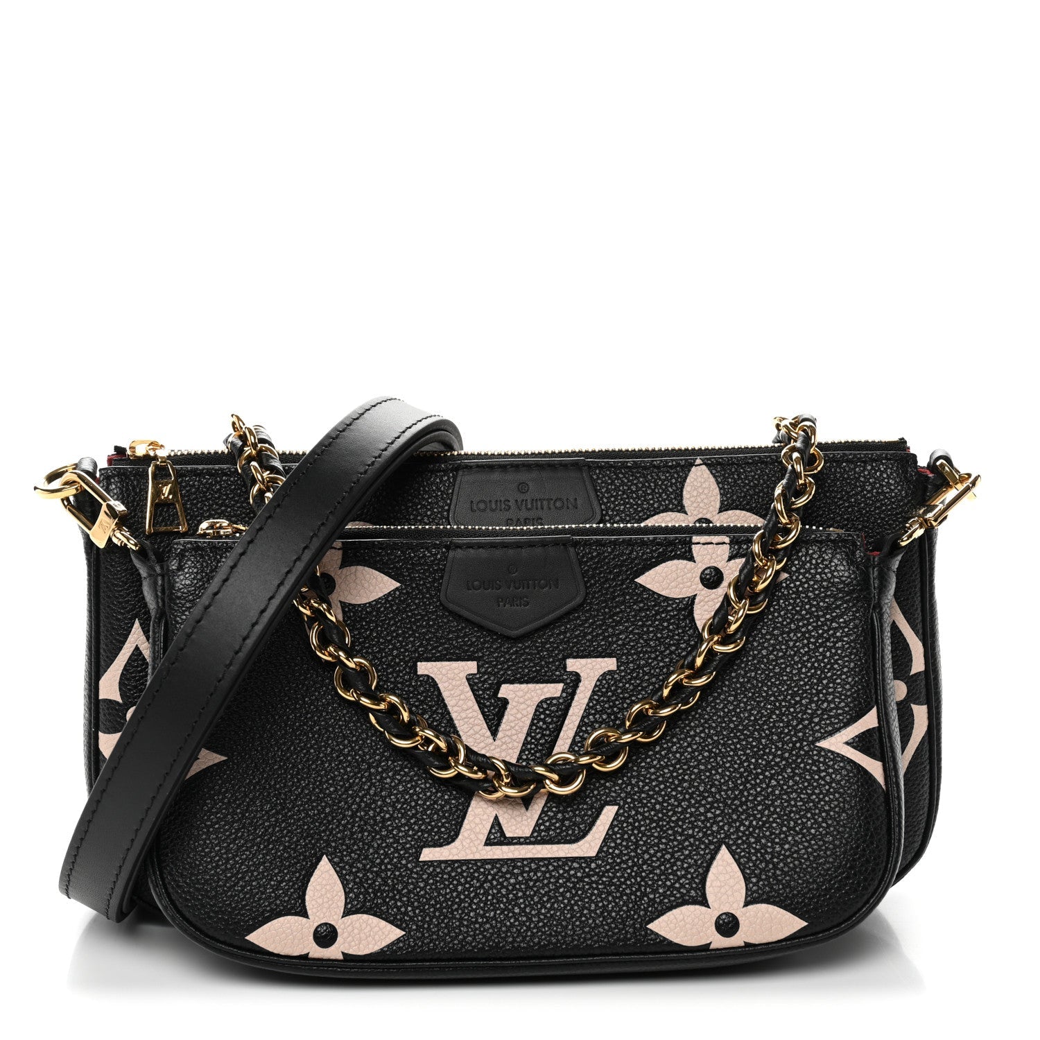 Louis Vuitton Empreinte Monogram Giant Multi Pochette Accessories Black Beige