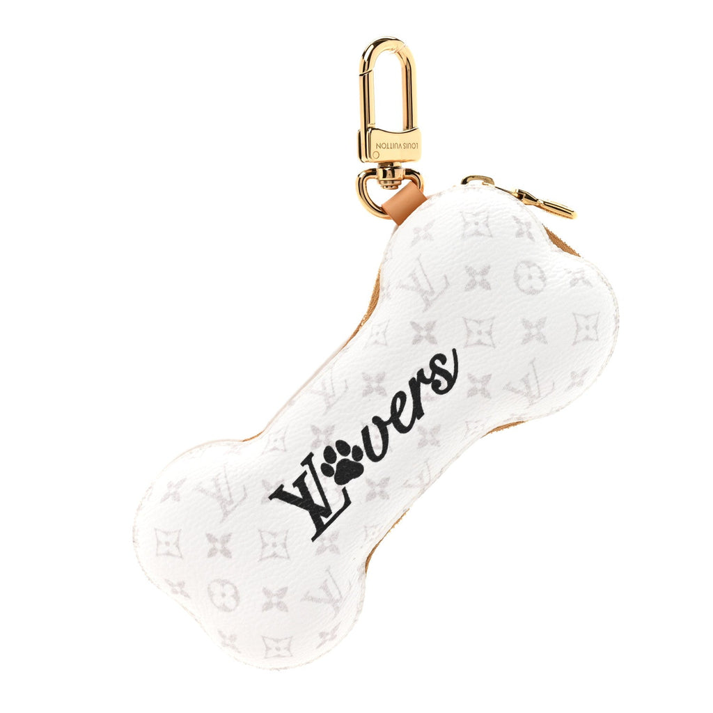 Louis Vuitton Monogram Bone Lovers Bag Charm Key Holder White