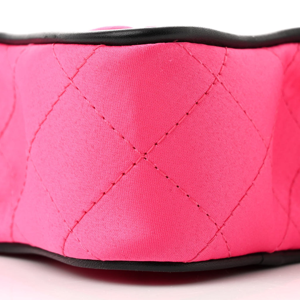 Chanel Satin Quilted Walk of Fame Star Bag Fuchsia Black