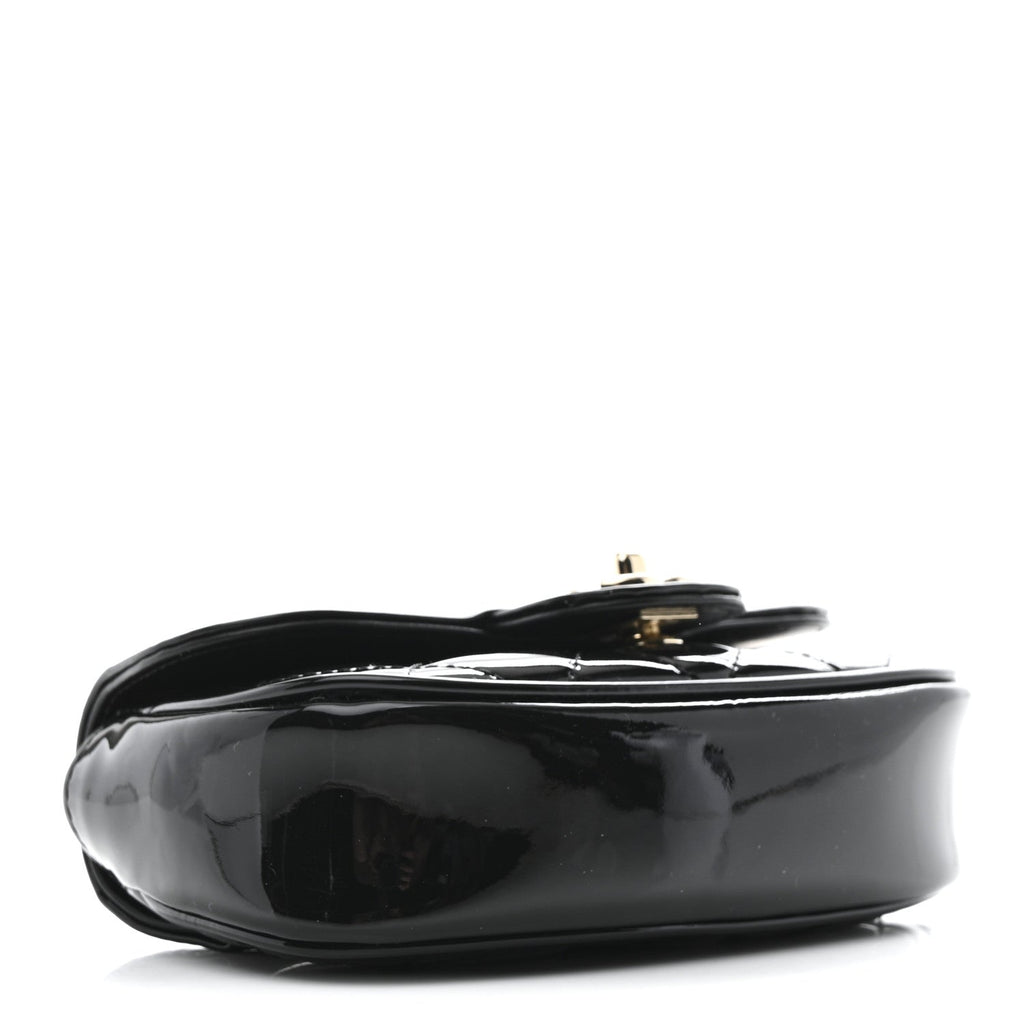 Chanel Patent Calfskin Quilted Mini Clutch Black