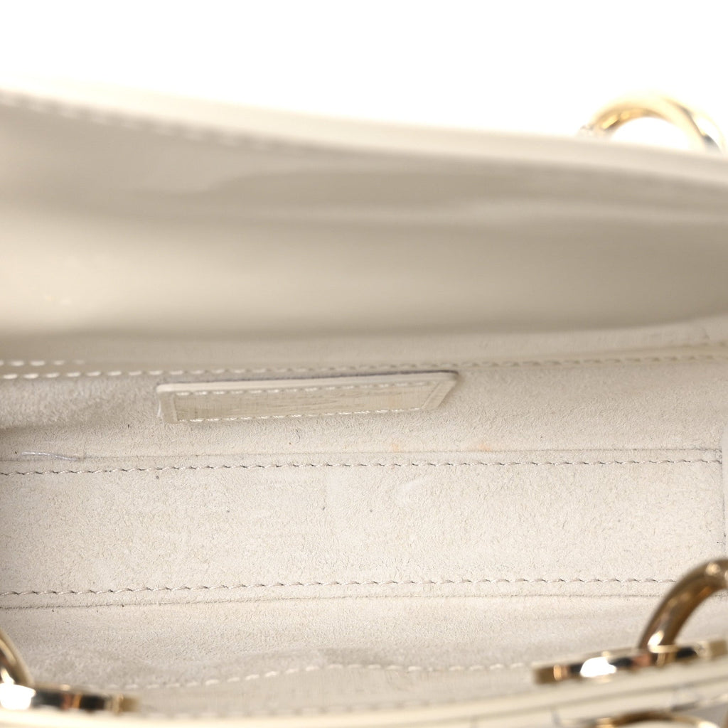 Christian Dior Patent Cannage Micro Lady D-Joy Latte