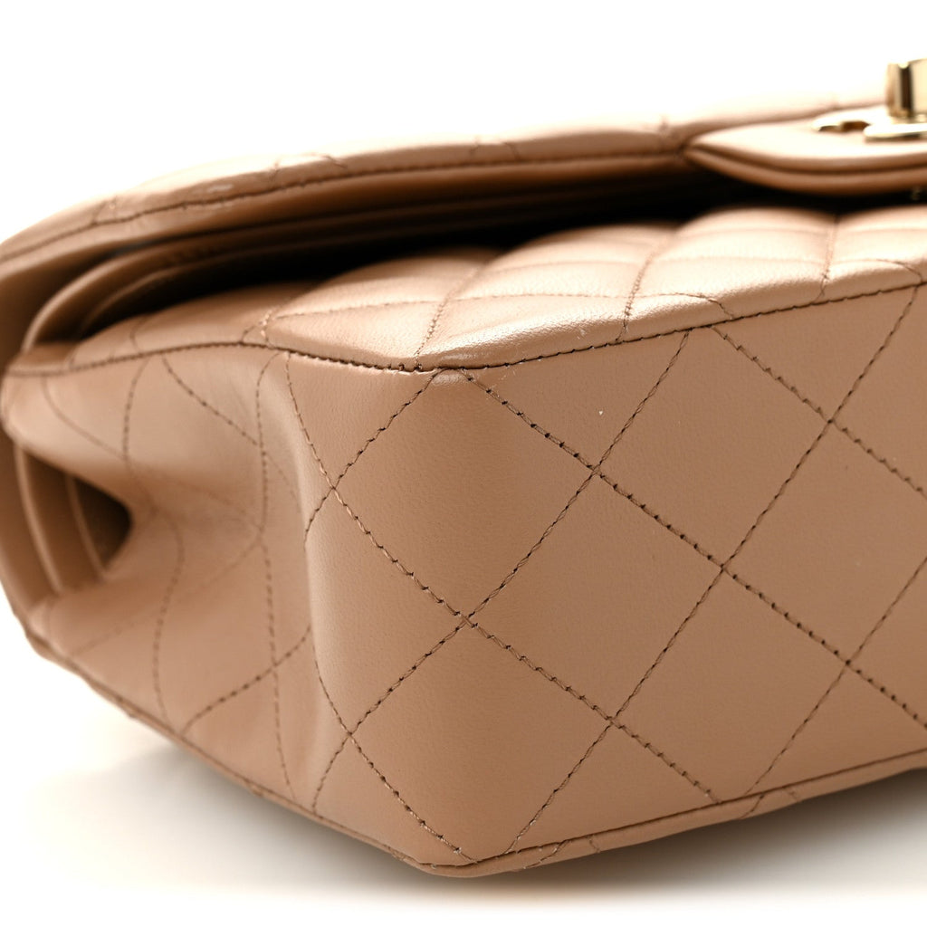 Chanel Lambskin Quilted Small Double Flap Brown