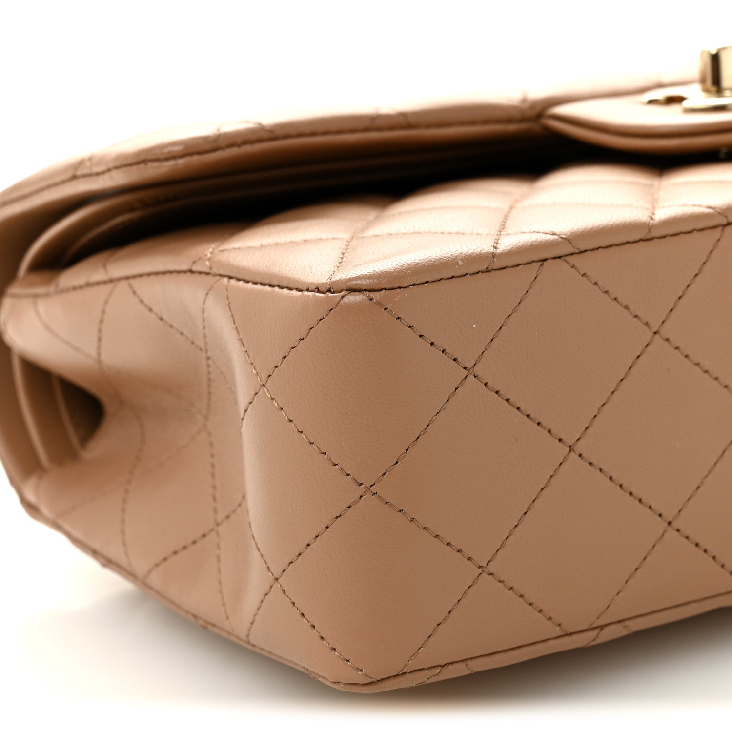 Chanel Lambskin Quilted Small Double Flap Brown