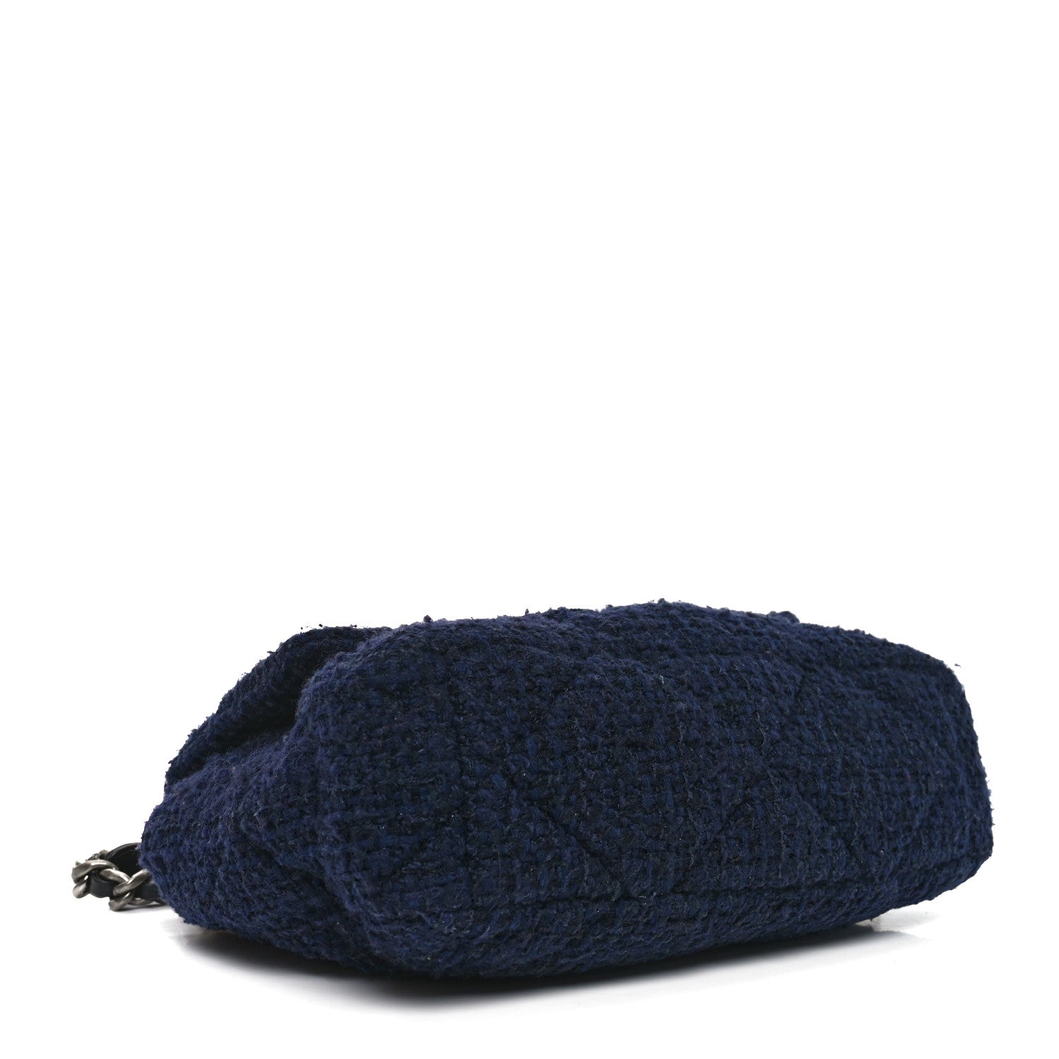 Chanel Tweed Quilted Large Chanel 19 Flap Navy Blue