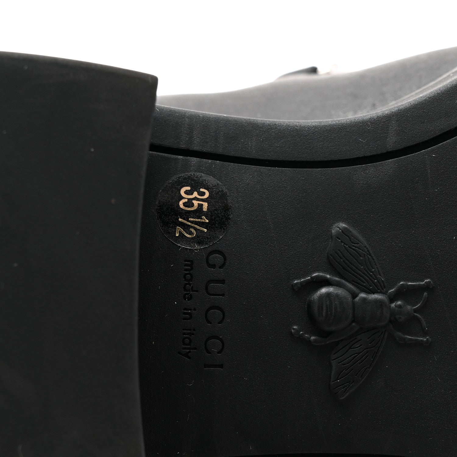 Gucci Flores Calfskin Horsebit Chain Ankle Boots 35.5 Black