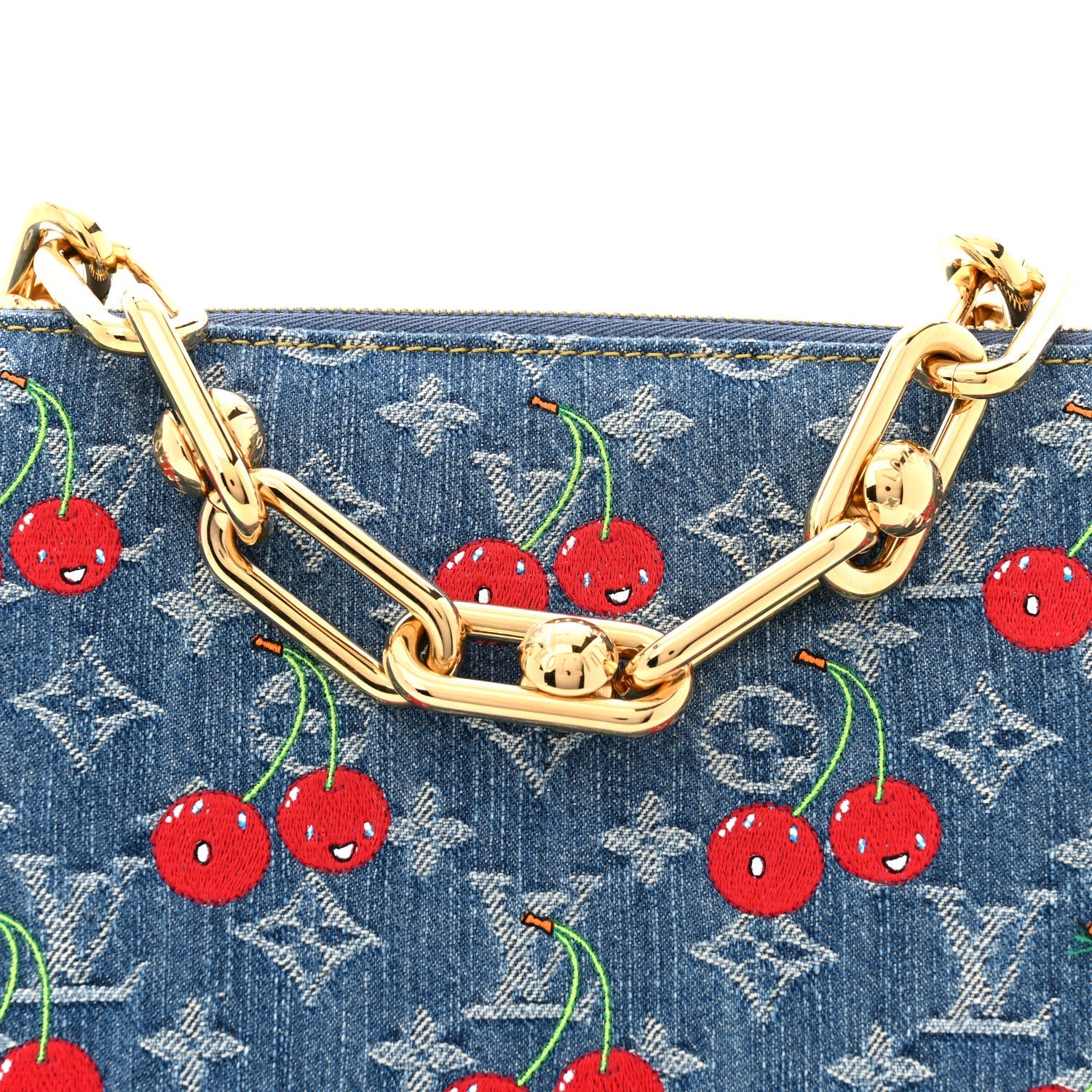 Louis Vuitton LV X TM Monogram Denim Cerises Coussin PM Blue