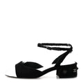 Chanel Tweed Iridescent Calfskin Cap Toe CC Slingback Pumps 37 Black Silver
