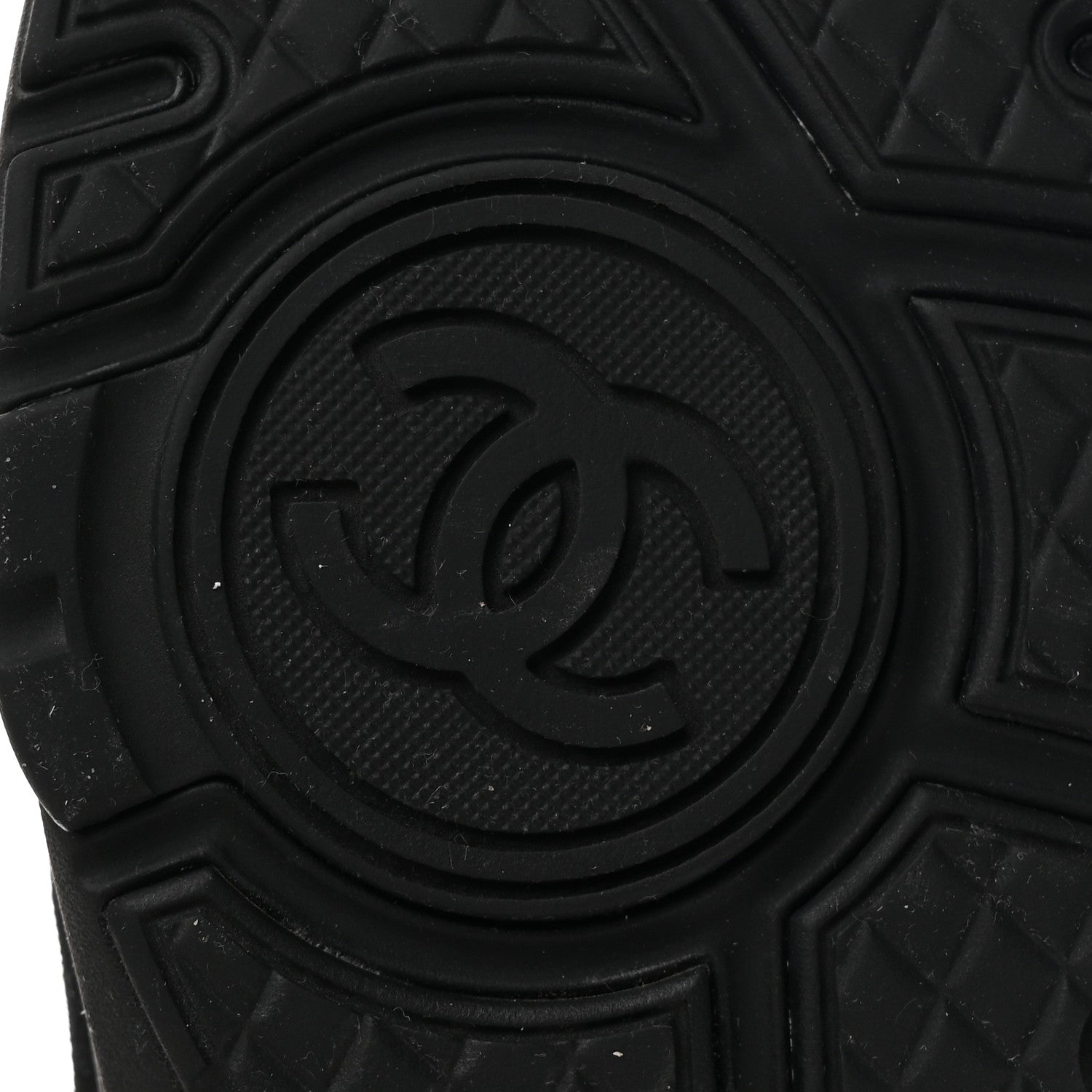 Chanel Suede Calfskin CC Sneakers 36.5 Black Grey