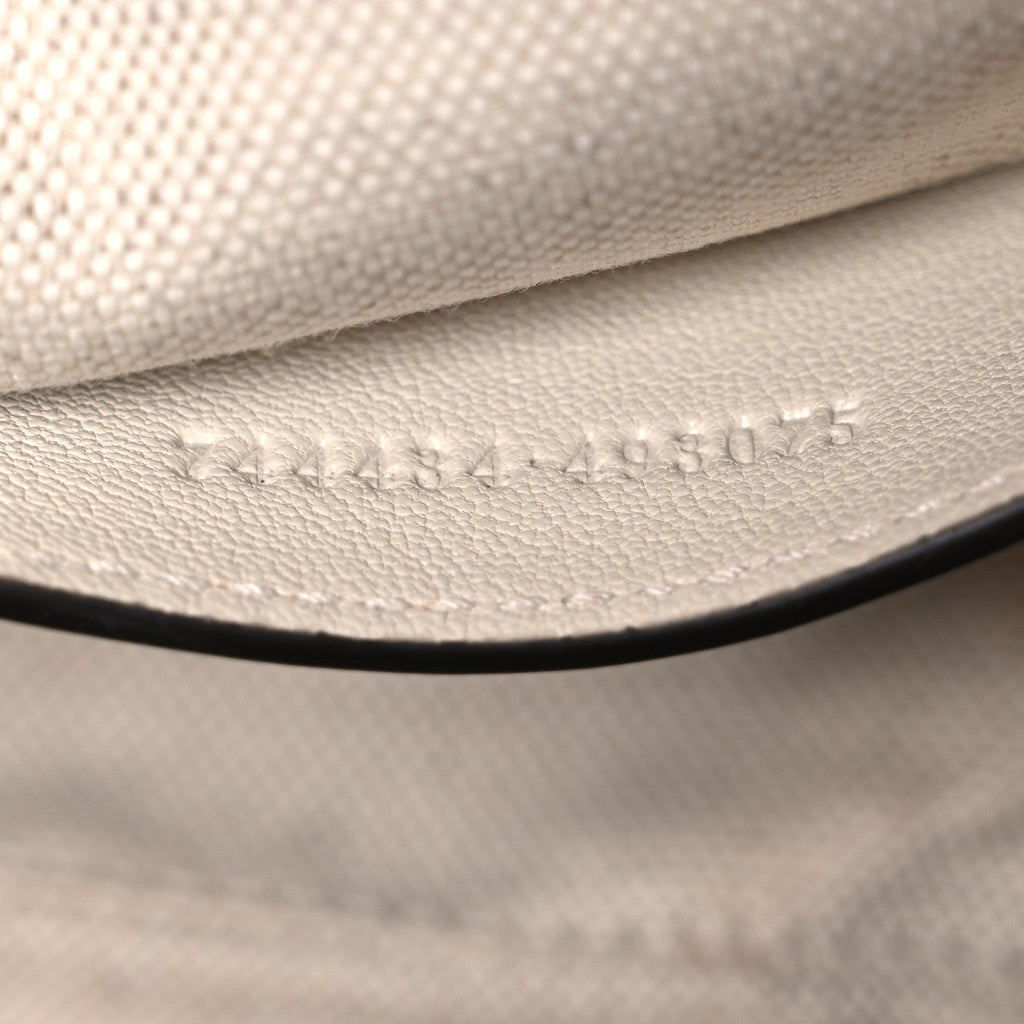 Gucci Sakai Be Green Calfskin Diagonal Stitched Blondie Top Handle Bag Mystic White