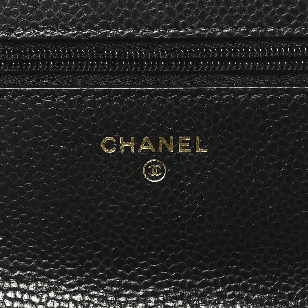 Chanel Caviar Quilted Wallet on Chain WOC Black