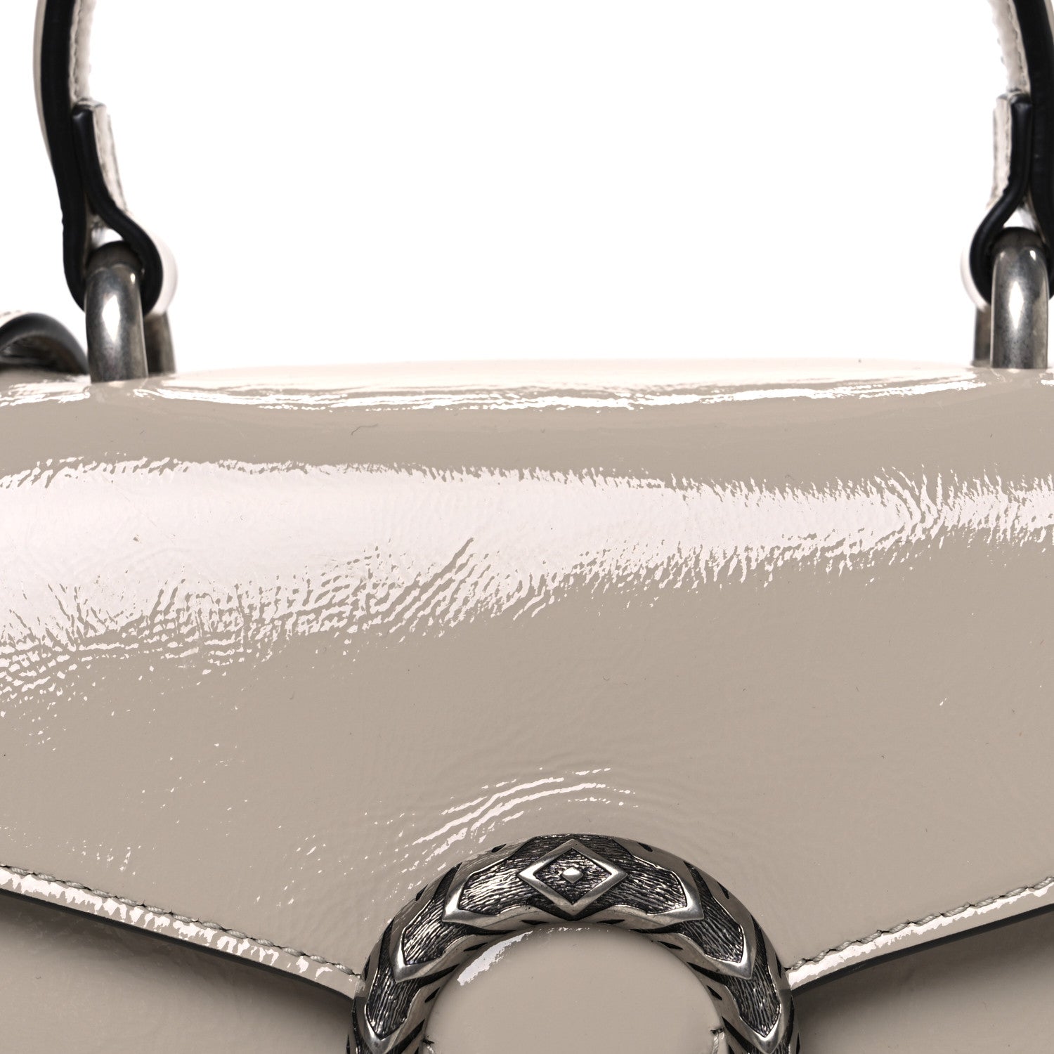 Gucci Crinkled Patent Small Dionysus Top Handle Bag Sphinx