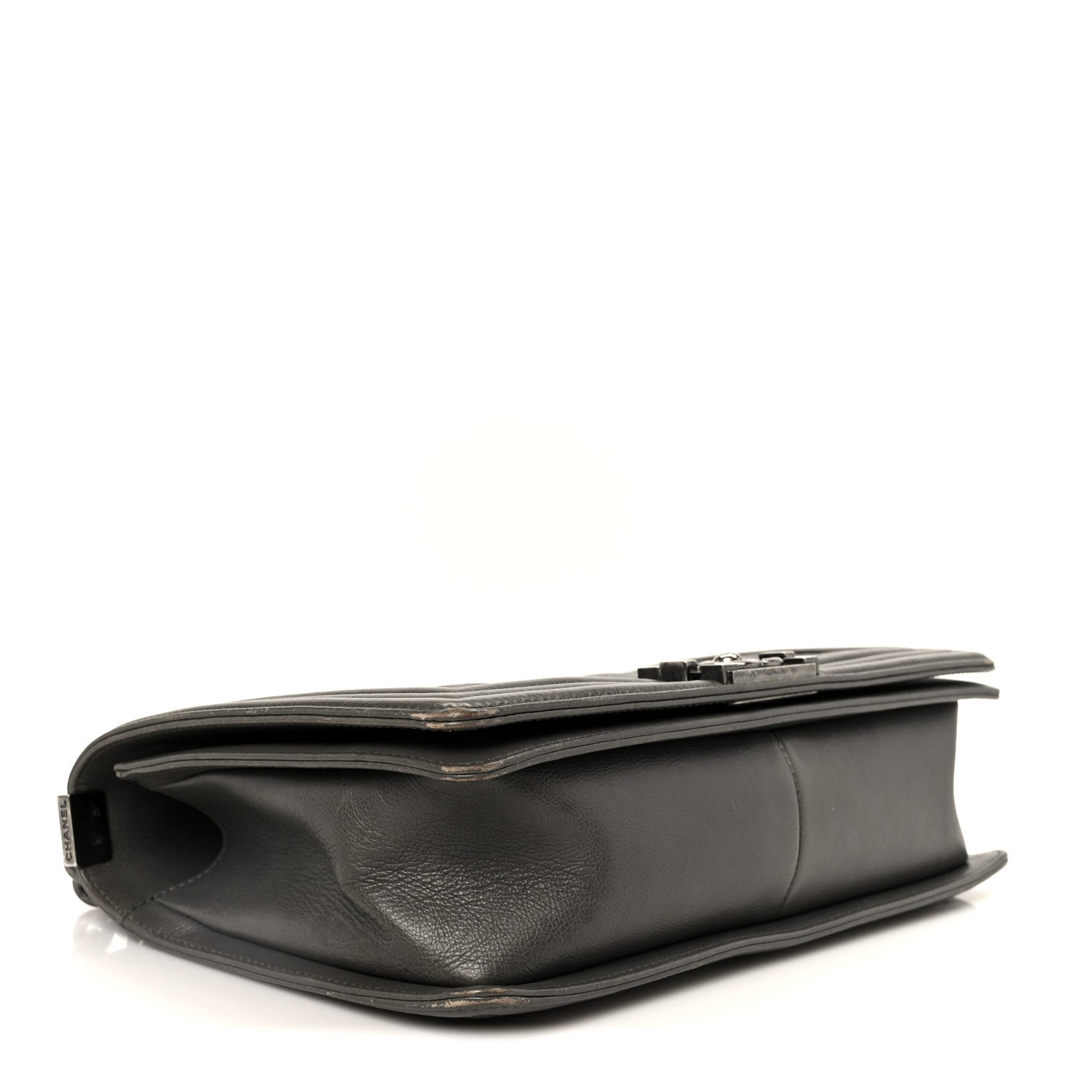 Chanel Calfskin Double Stitch New Medium Boy Flap Grey