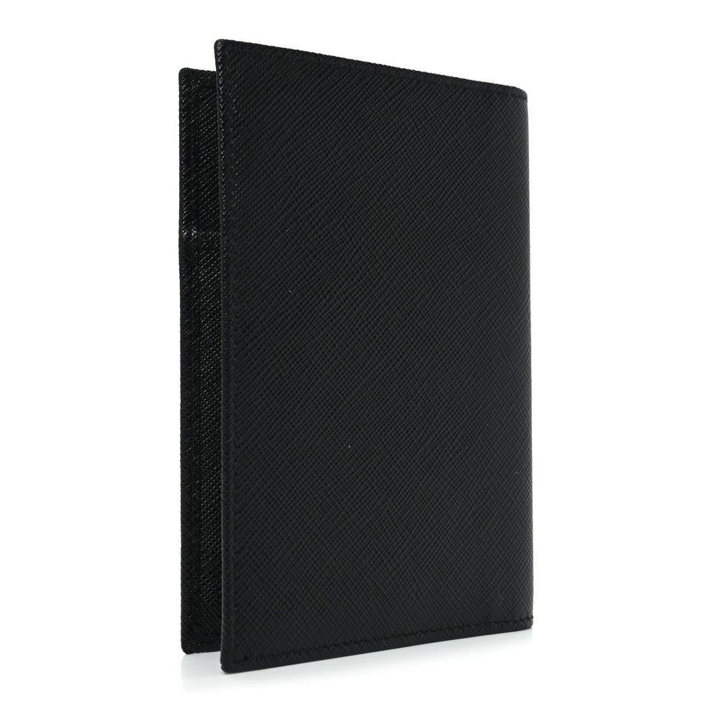 Prada Saffiano Passport Holder Black