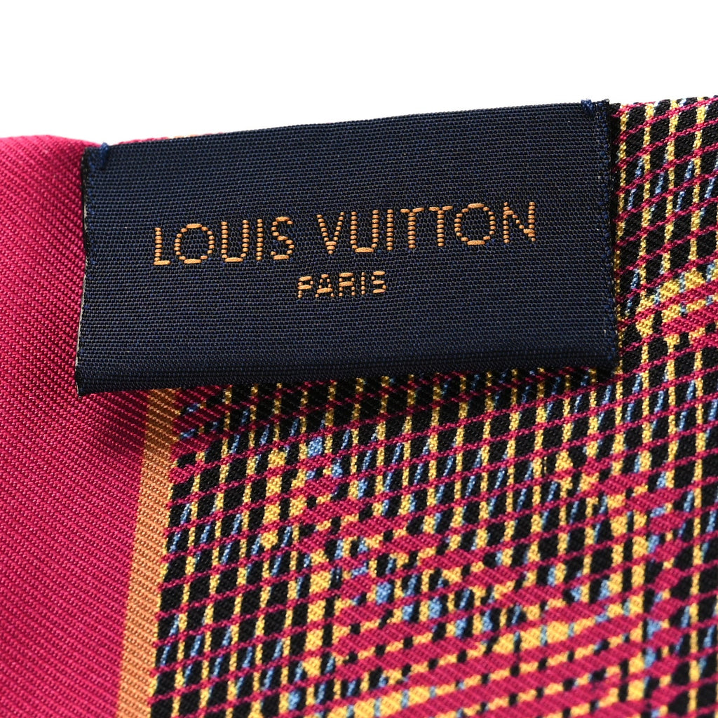 Louis Vuitton Silk Monogram Damier Pop Print Bandeau Pink