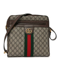 Gucci GG Supreme Monogram Web Medium Ophidia Messenger Bag Brown