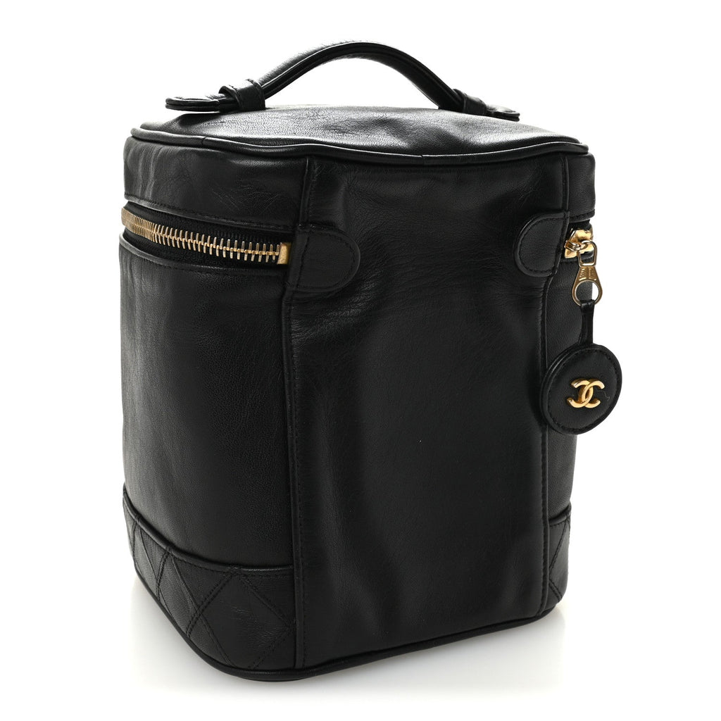 Calfskin Vanity Cosmetic Bag Black