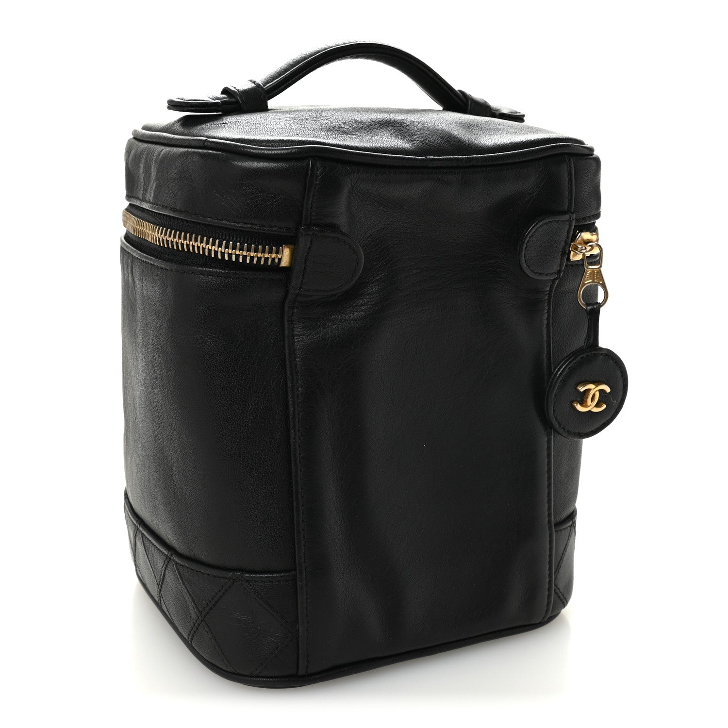 Calfskin Vanity Cosmetic Bag Black